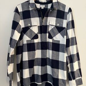 J. Crew Women’s Blue and White Checkered Shirt